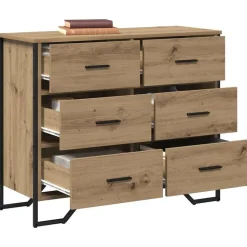 vidaXL Skuffeskab med skuffe 2 pcs Artisan Egetræ 91 x 35,5 x 74,5 cm