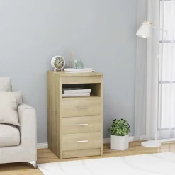 vidaXL skuffeskab 40x50x76 cm konstrueret træ sonoma-egetræsfarvet