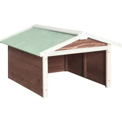 vidaXL skur til robotplæneklipper 72x87x50 cm fyrretræ brun og hvid