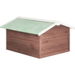 vidaXL skur til robotplæneklipper 72x87x50 cm fyrretræ brun og hvid