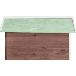 vidaXL skur til robotplæneklipper 72x87x50 cm fyrretræ brun og hvid