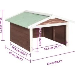 vidaXL skur til robotplæneklipper 72x87x50 cm fyrretræ brun og hvid