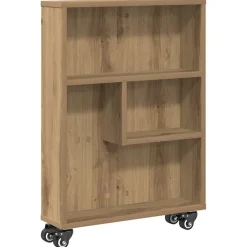 vidaXL smal opbevaringsvogn 48x13x68 cm konstrueret træ egetræsfarve