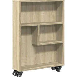 vidaXL smal opbevaringsvogn Sonoma eg 48x13x68 cm konstrueret træ