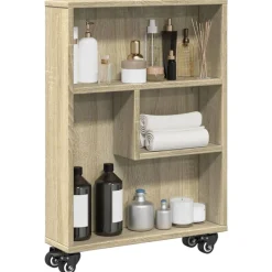 vidaXL smal opbevaringsvogn Sonoma eg 48x13x68 cm konstrueret træ