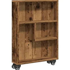 vidaXL smal opbevaringsvogn 48x13x68 cm konstrueret træ gammelt træ