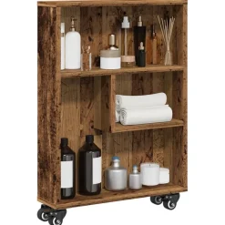 vidaXL smal opbevaringsvogn 48x13x68 cm konstrueret træ gammelt træ