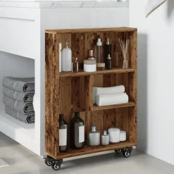 vidaXL smal opbevaringsvogn 48x13x68 cm konstrueret træ gammelt træ