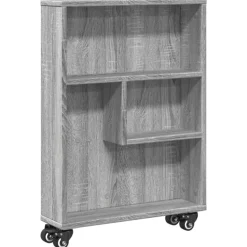 vidaXL smal opbevaringsvogn 48x13x68 cm konstrueret træ grå sonoma-eg
