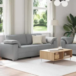 vidaXL Sofa 2 pcs Lysegrå 219 x 80 x 82 cm Stof