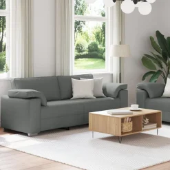 vidaXL Sofa 2 pcs Mørkegrå 219 x 80 x 82 cm Stof