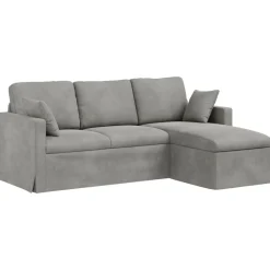 vidaXL Sofa Lysegrå 198 x 134 x 80 cm Fløjl
