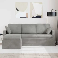 vidaXL Sofa Lysegrå 198 x 134 x 80 cm Fløjl