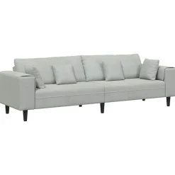 vidaXL Sofa Lysegrå 250 x 77 x 76 cm Fløjl
