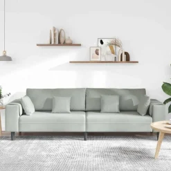 vidaXL Sofa Lysegrå 250 x 77 x 76 cm Fløjl