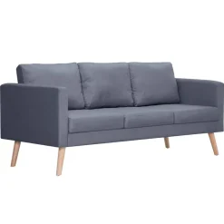 vidaXL sofa 3-pers. sofa stof mørkegrå