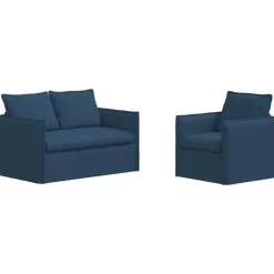 vidaXL Sofa Sæt 2 pcs Blå 136 x 82 x 85 cm Stof