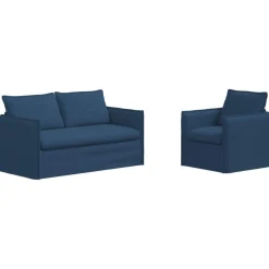 vidaXL Sofa Sæt 2 pcs Blå 156 x 82 x 85 cm Stof
