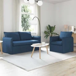 vidaXL Sofa Sæt 2 pcs Blå 156 x 82 x 85 cm Stof