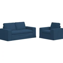 vidaXL Sofa Sæt 2 pcs Blå 182 x 80 x 82 cm Stof
