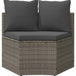 vidaXL Sofa Sæt 2 pcs Grå Massiv akacietræ og poly rattang