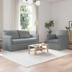 vidaXL Sofa Sæt 2 pcs Lysegrå 156 x 82 x 85 cm Stof
