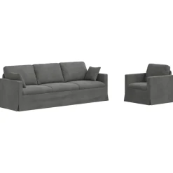 vidaXL Sofa Sæt 2 pcs Mørkegrå 228 x 78 x 80 cm Fløjl