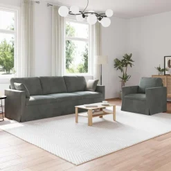 vidaXL Sofa Sæt 2 pcs Mørkegrå 228 x 78 x 80 cm Fløjl