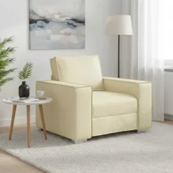 vidaXL Sofa Stol Creme 100 cm Faux læder