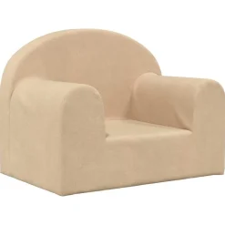 vidaXL sofa til børn blødt plys cremefarvet