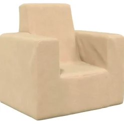 vidaXL sofa til børn blødt plys cremefarvet
