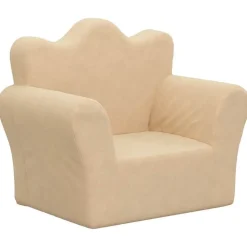 vidaXL sofa til børn blødt plys cremefarvet