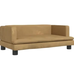 vidaXL sofa til børn 80x45x30 cm velour brun