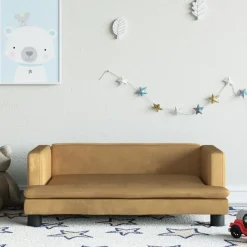 vidaXL sofa til børn 80x45x30 cm velour brun