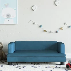 vidaXL sofa til børn 80x45x30 cm velour blå
