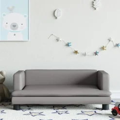 vidaXL sofa til børn 80x45x30 cm kunstlæder grå