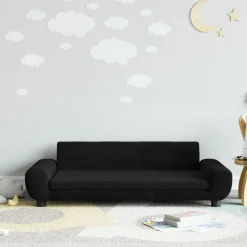 vidaXL sofa til børn 100x54x33 cm velour sort
