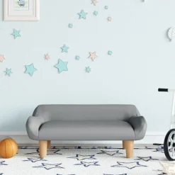vidaXL sofa til børn 70x40x24 cm stof lysegrå