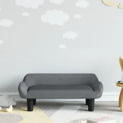 vidaXL sofa til børn 70x40x24 cm velour mørkegrå