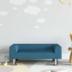 vidaXL sofa til børn 70x45x26,5 cm fløjl blå