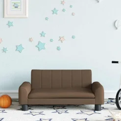 vidaXL sofa til børn 70x45x30 cm stof brun