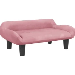 vidaXL sofa til børn 70x40x24 cm velour lyserød