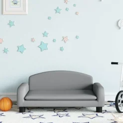 vidaXL sofa til børn 70x45x30 cm stof lysegrå