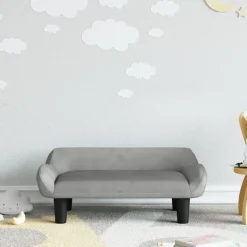 vidaXL sofa til børn 70x40x24 cm velour lysegrå