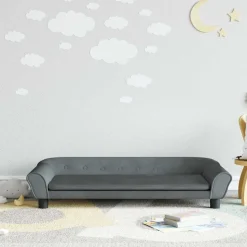 vidaXL sofa til børn 100x50x26 cm velour mørkegrå