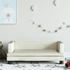 vidaXL sofa til børn 80x45x30 cm velour cremefarvet