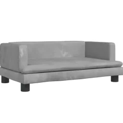 vidaXL sofa til børn 80x45x30 cm velour lysegrå