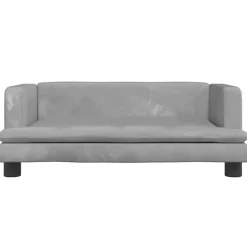 vidaXL sofa til børn 80x45x30 cm velour lysegrå