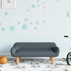 vidaXL sofa til børn 70x40x24 cm stof mørkegrå