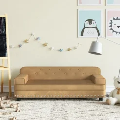 vidaXL sofa til børn 90x53x30 cm velour brun